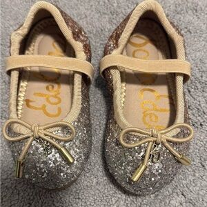 Sam Edelman Kids Glitter Ballet Flats - Gold and Silver